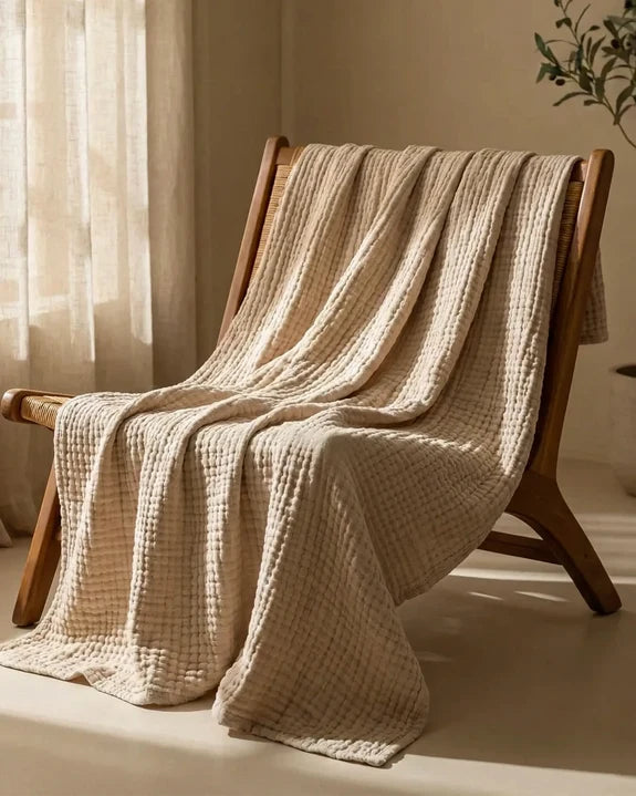 The Lund - 100% Natural Muslin Cotton Blanket